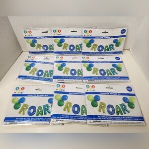 Bundle of 9 Latex & Foil "ROAR" Letter Balloon Banner Kits